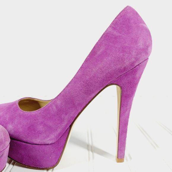 ALDO  Suede Leather Pink Platform Heel Pumps H110 - Picture 8 of 13